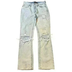 BDG Urban Outfitters Light Wash Bootcut Distressed Denim Jeans Size 27 High Rise